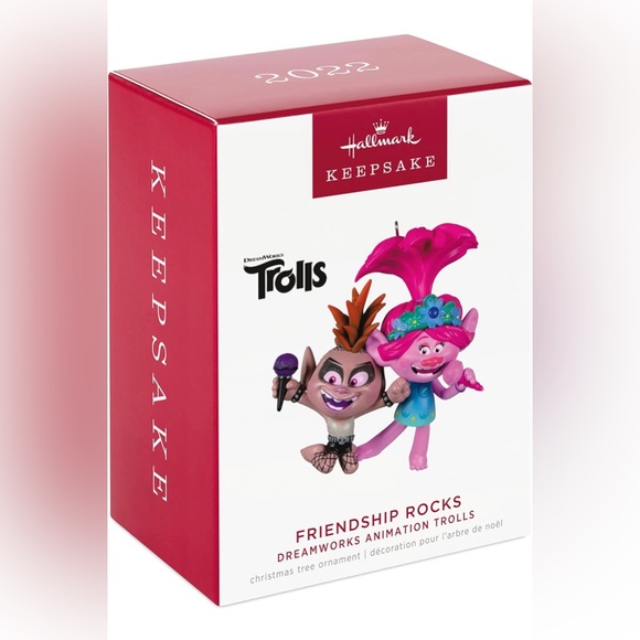 Hallmark 2022 DreamWorks Trolls Friendship Rocks Christmas Ornament New With Box - Picture 1 of 9
